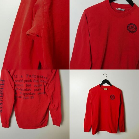 Fudpucker Tongue Twister T Shirt Vintage 90s Adult Red Small S Graphic Tee Solid - Picture 2 of 16